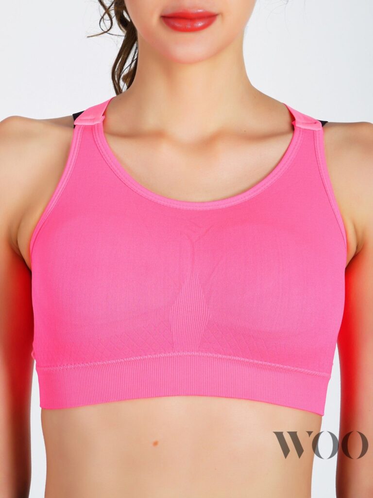 WOO High Impact Sports Bra with Styled Back - Pink