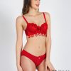 WOO Push Up Bra with Crochet Lace Detailing - Red