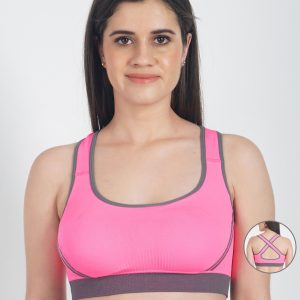 Woo Low Impact Sports Bra with Styled Back - Pink