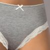 SièLei Cotton High Briefs with Lace Inserts