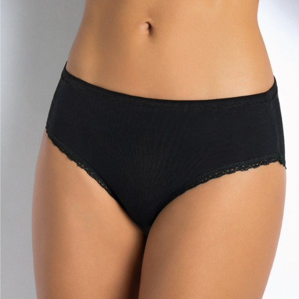 SieLei Cotton High Briefs With Lace Trims